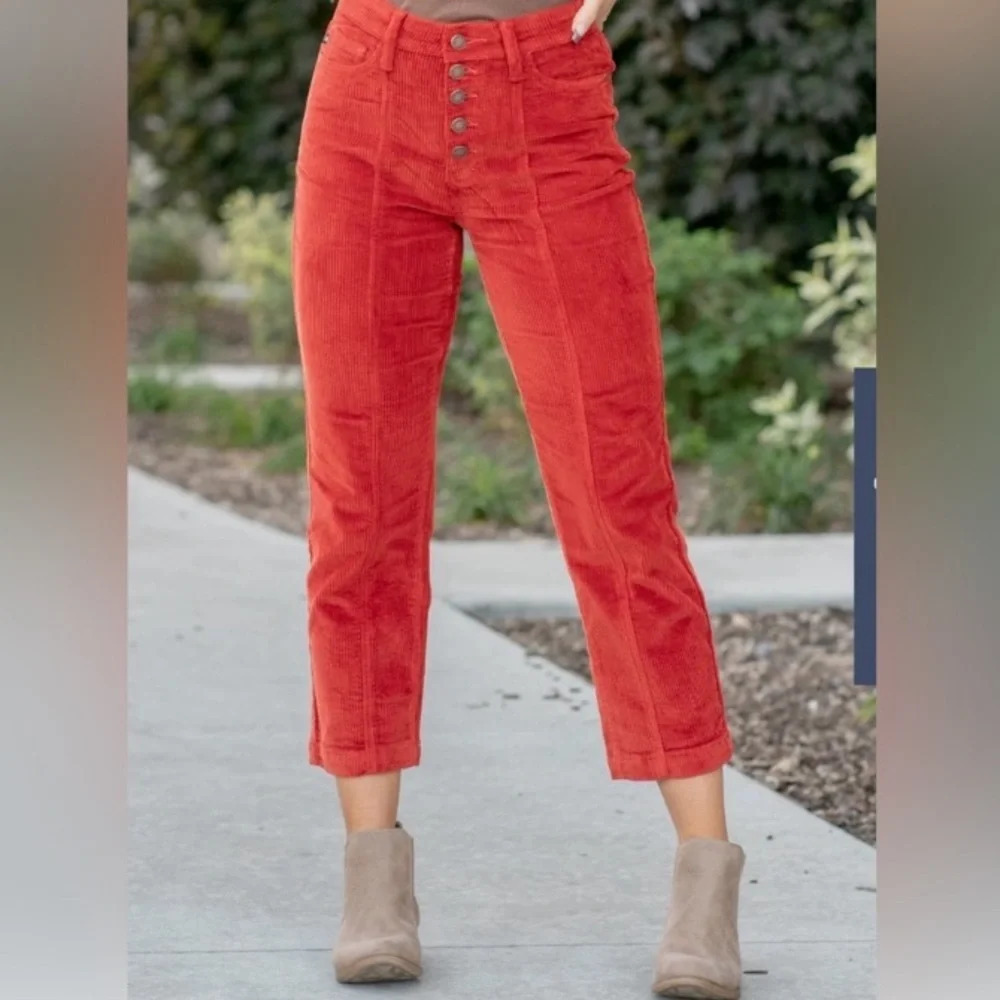 Judy Blue Rust corduroy ankle‎ straight 16W